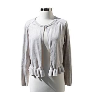 Verve Ami Women's Open Cropped Cardigan Neutral Taupe Size Small